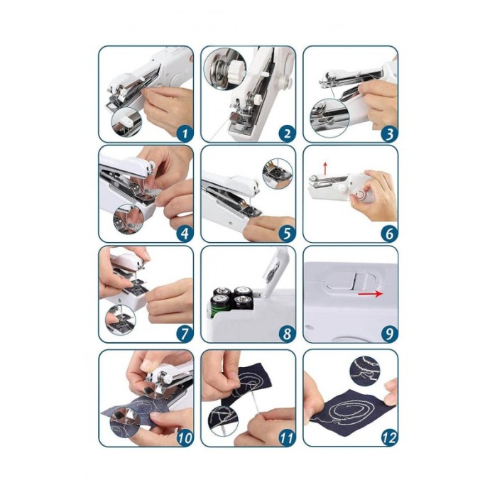 Mini masina de cusut portabila Mara,pentru cusaturi usoare, practica, accesorii incluse,3 bobine incluse, materiale de calitate, [5]