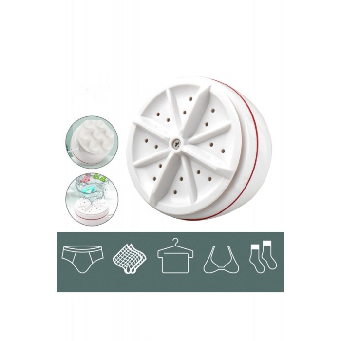 Mini masina de spalat SmartWashing Machine, pentru haine sau vesela, conectare USB, 9x5 cm, alb, Doty®️ [2]