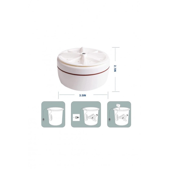 Mini masina de spalat SmartWashing Machine, pentru haine sau vesela, conectare USB, 9x5 cm, alb, Doty®️ [7]