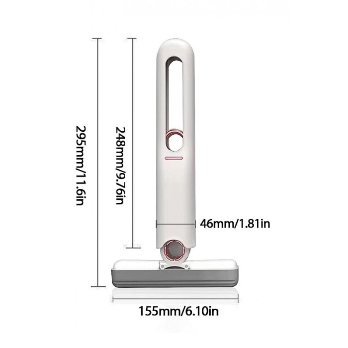 Mini mop MCleaner pentru suprafete si geamuri, cu sistem autostoarcere,burete inclus, 30x15 cm, alb, Doty®️ [3]