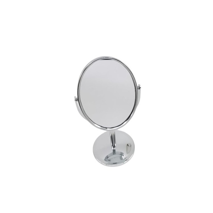 Mini oglinda cosmetica 2 in 1 TwoFaces, mareste 4x, portabila, design minimalist, argintiu, 16x10 cm, Doty®️ [3]
