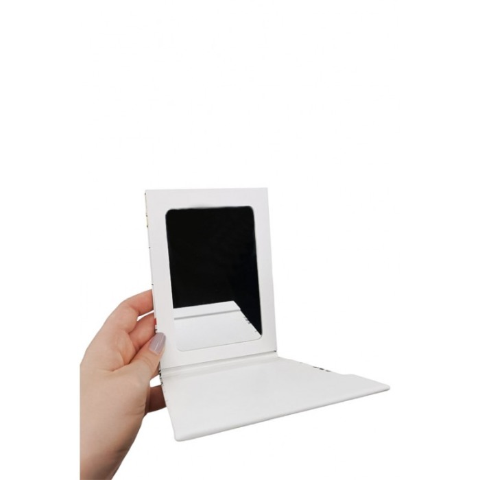 Mini oglinda cosmetica MyAgenda, portabila, design modern, alb, 15x10x1 cm, Doty®️ [2]