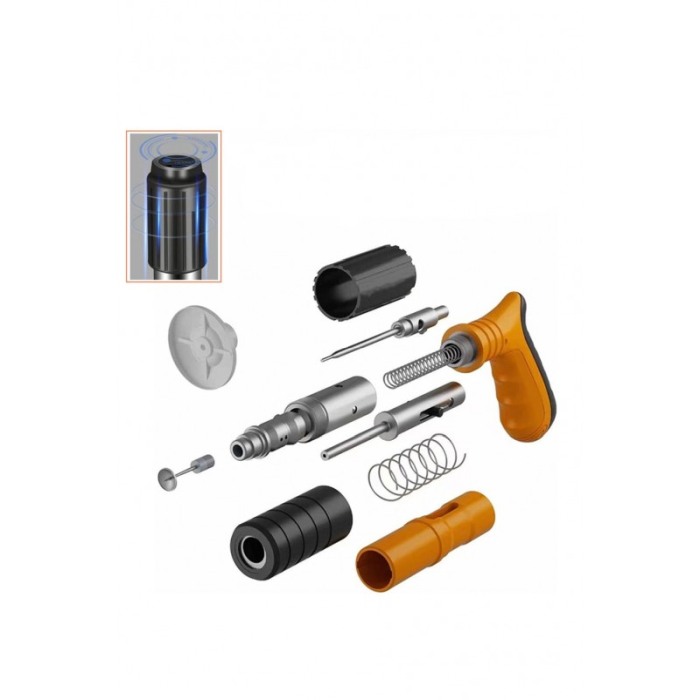 Mini Pistol manual pentru fixarea cuielor Nail Gunner Doty®, 30 cm, calibru 7.3 cm, pneumatic, portocaliu [2]