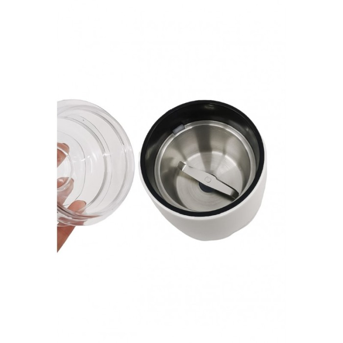 Mini rasnita pentru cafea CoffeeCrush, inox, design elegant, 60 g, 20 x 10 cm, alb [4]