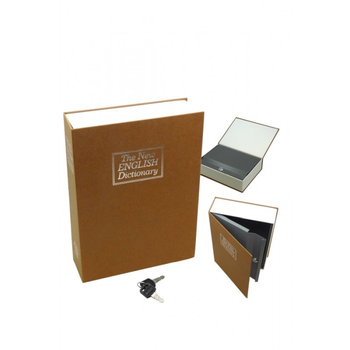 Mini seif BookValue, forma de carte , cu cheita, sigur, design realist, 18x12 cm , maro [6]