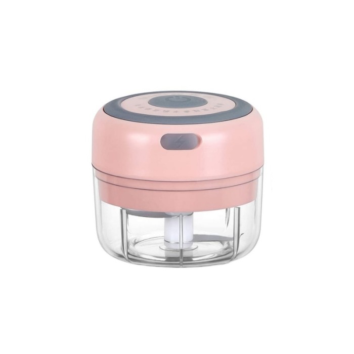 Mini tocator electric MiniChop, design elegant, 90x90x100 mm, reincarcabil, USB inclus, 2 lame,roz pudra [4]