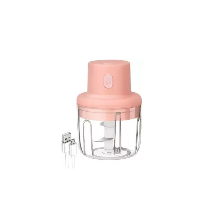 Mini tocator electric PinkChopper, pentru usturoi si alte alimente, USB inclus, 3 lame, 250 ml, roz, Doty® [5]