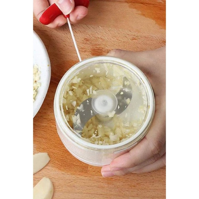 Mini tocator manual Chopped&Eat, pentru fructe si legume, design minimalist, 170 ml, 9x7 cm, alb, Doty®️ [5]