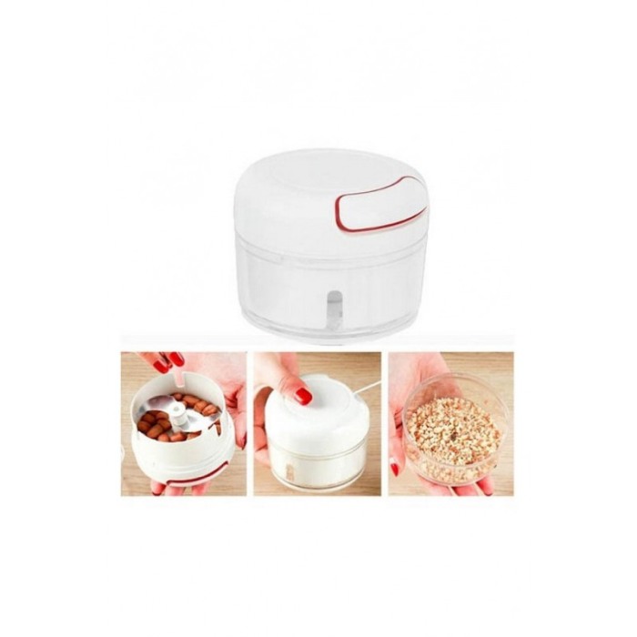 Mini tocator manual Chopped&Eat, pentru fructe si legume, design minimalist, 170 ml, 9x7 cm, alb, Doty®️ [7]