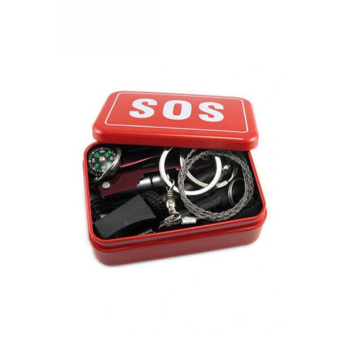 Mini Trusa de supravietuire AllertKit Doty®, cu briceag, fierastrau manual, busola, card si fluier, camping/drumetii [6]