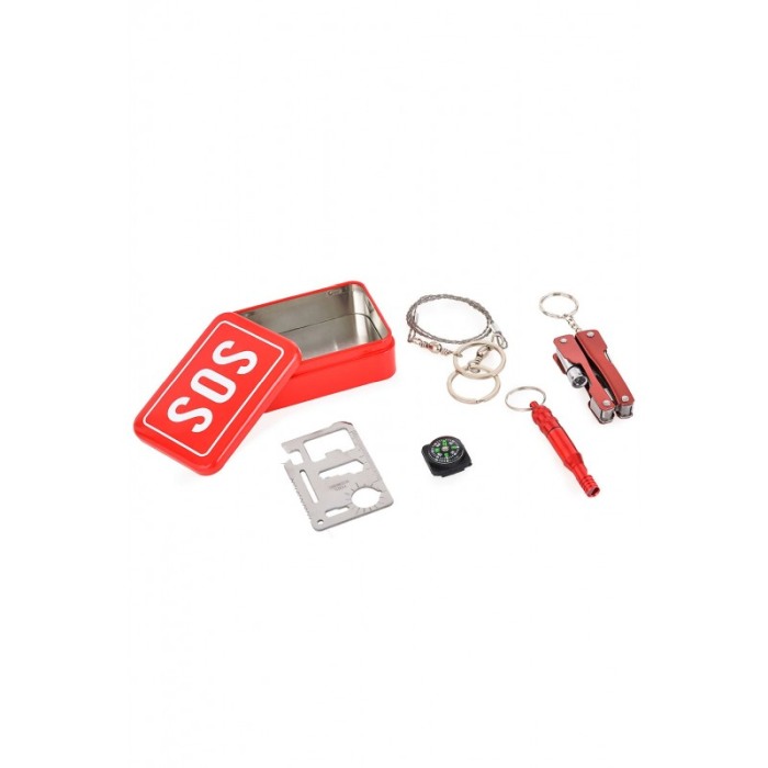 Mini Trusa de supravietuire AllertKit Doty®, cu briceag, fierastrau manual, busola, card si fluier, camping/drumetii [2]