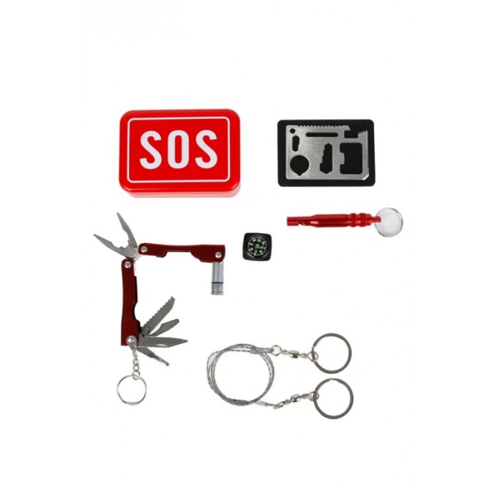 Mini Trusa de supravietuire AllertKit Doty®, cu briceag, fierastrau manual, busola, card si fluier, camping/drumetii [5]