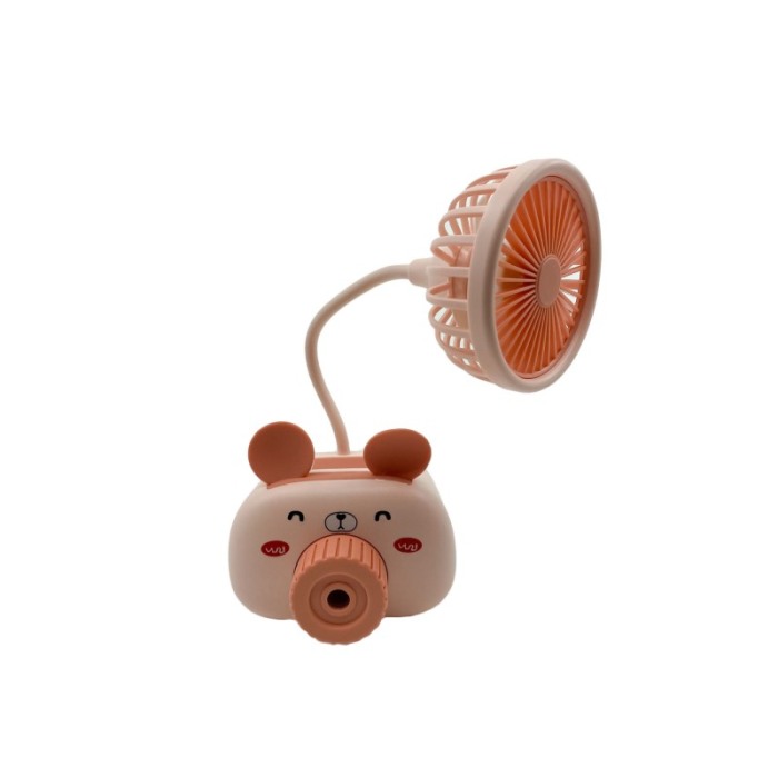 Mini ventilator de birou Mochi Fan, multifunctional,ascutitoare, suport pentru creioane, USB inclus, roz [4]