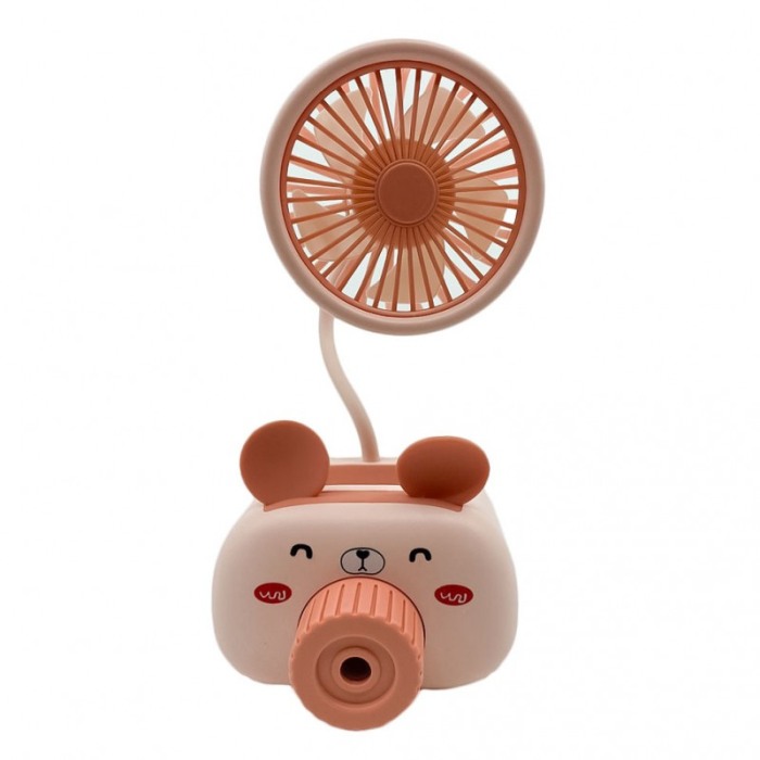 Mini ventilator de birou Mochi Fan, multifunctional,ascutitoare, suport pentru creioane, USB inclus, roz [1]