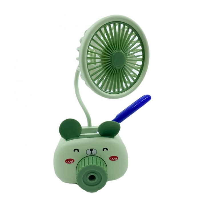 Mini ventilator de birou Mochi Fan, multifunctional, ascutitoare, suport pentru creioane, USB inclus, verde [4]