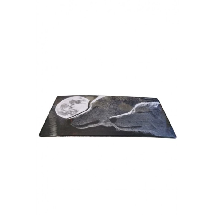 Mousepad Boomer Doty®, supradimensionat, design cu lupi, 60x30 cm, din cauciuc, anti-alunecare, gri [2]