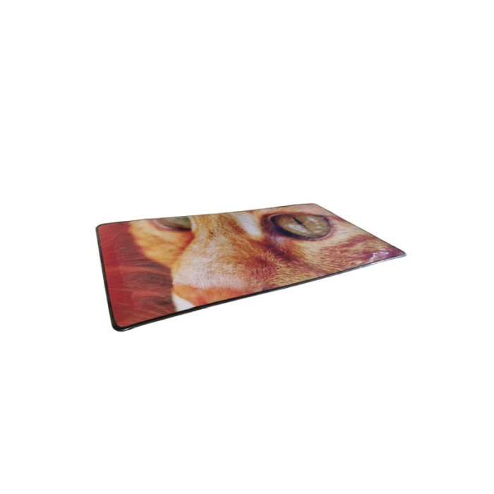 Mousepad Boomer Doty®, supradimensionat, design cu pisica, 60x30 cm, din cauciuc, anti-alunecare, portocaliu [3]