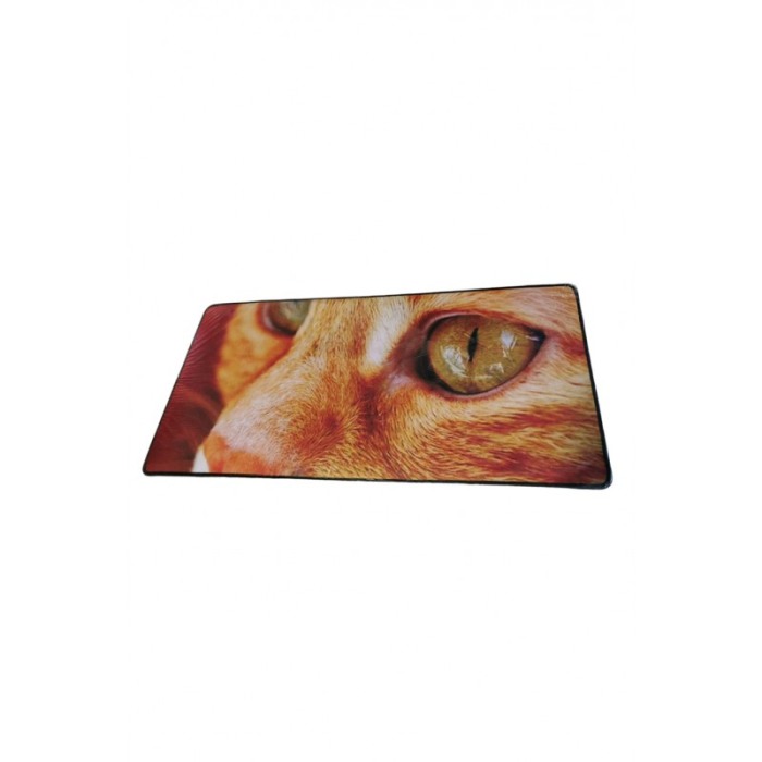 Mousepad Boomer Doty®, supradimensionat, design cu pisica, 60x30 cm, din cauciuc, anti-alunecare, portocaliu [1]
