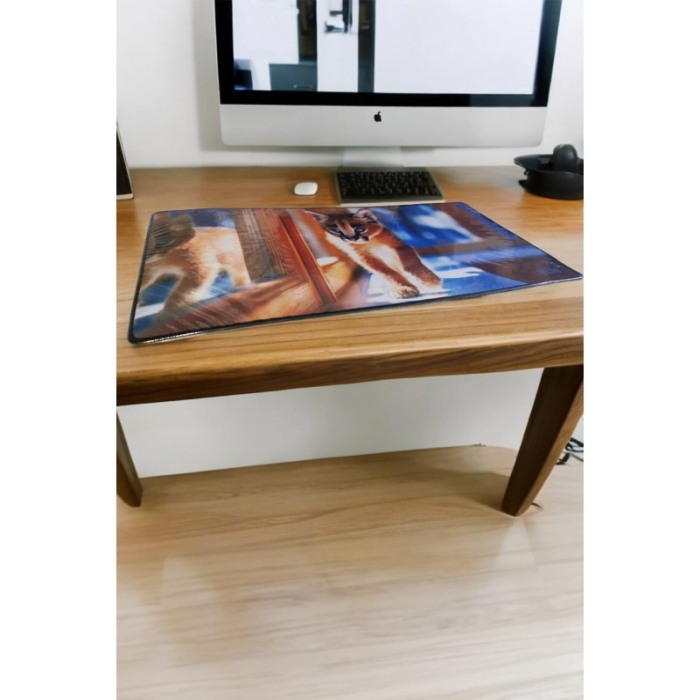 Mousepad Boomer Doty®, supradimensionat, design cu pui de puma, 60x30 cm, din cauciuc, anti-alunecare, multicolor [3]