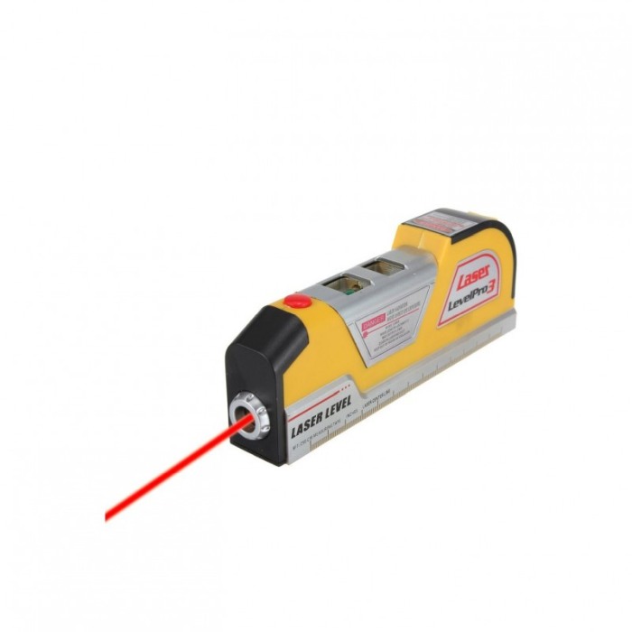 Nivela multifunctionala cu laser MasterPro, techologie laser si ruleta 2.5 m, precizie, usor de utilizat, portabila, galben [5]