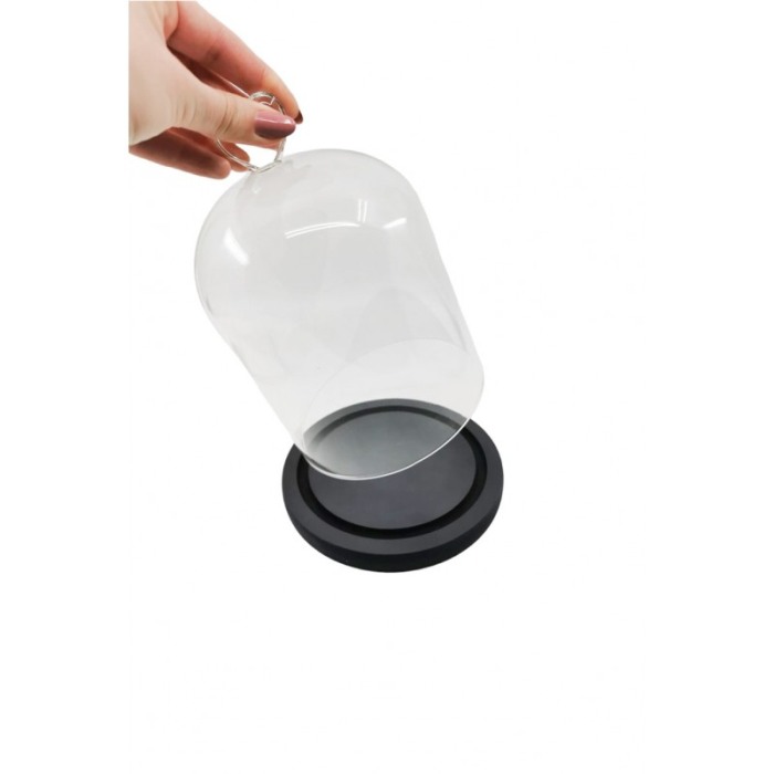 Obiect decorativ Heart Deco Glass, din sticla si lemn, 23x16 cm, transparent [4]