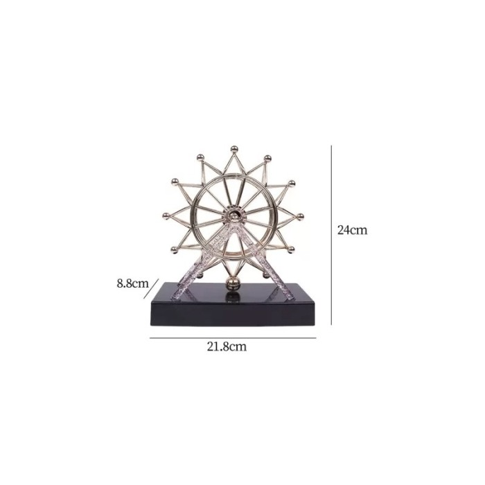 Obiect decorativ Kinetic Wheel Art Doty®, magnetic, efect satisfacator, sculptura kinetica, 24x21 cm, accente argintii [5]
