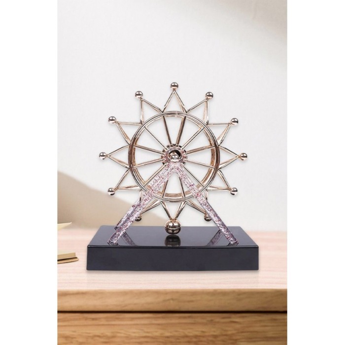 Obiect decorativ Kinetic Wheel Art Doty®, magnetic, efect satisfacator, sculptura kinetica, 24x21 cm, accente argintii [2]