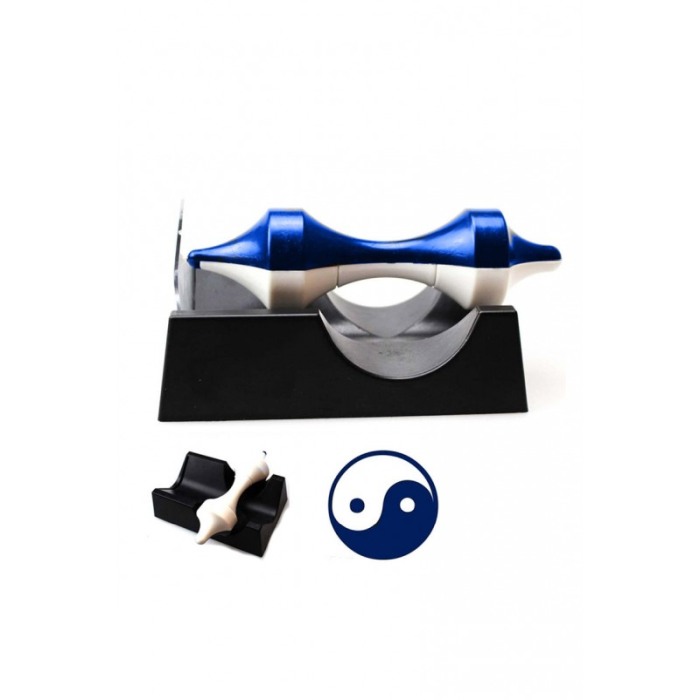 Obiect decorativ magnetic Spin&Float Doty®, design creativ, efect de levitatie, nu necesita baterii, alb/albastru [2]