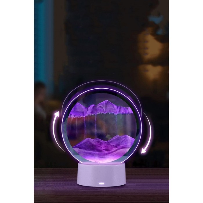 Obiect decorativ pentru birou LightSand Show, tip tablou cu nisip, mov, 16x18.5 cm, Doty®️ [4]