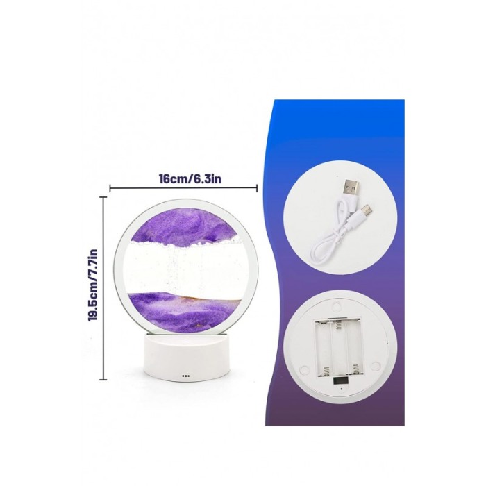 Obiect decorativ pentru birou LightSand Show, tip tablou cu nisip, mov, 16x18.5 cm, Doty®️ [3]