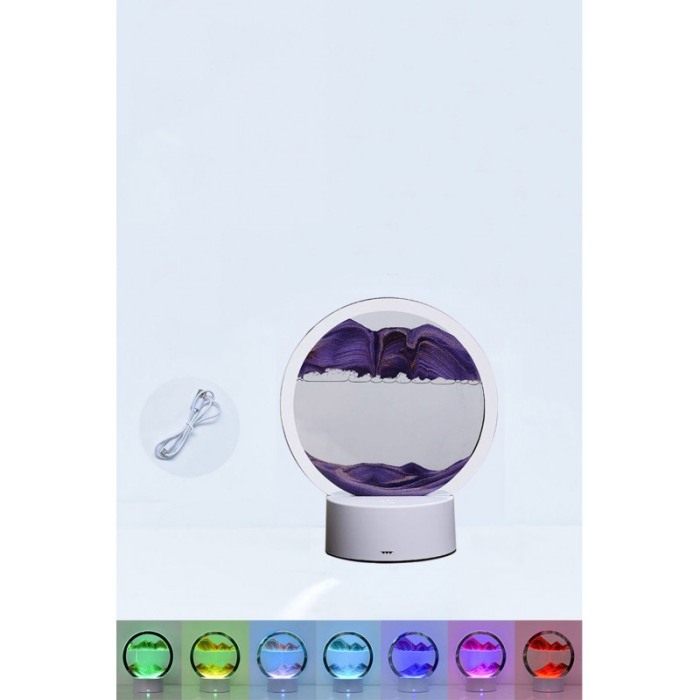 Obiect decorativ pentru birou LightSand Show, tip tablou cu nisip, mov, 16x18.5 cm, Doty®️ [6]