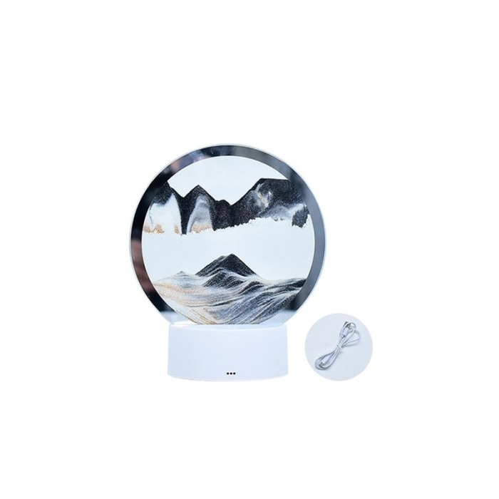 Obiect decorativ pentru birou LightSand Show, tip tablou cu nisip, negru, 16x18.5 cm, Doty®️ [2]