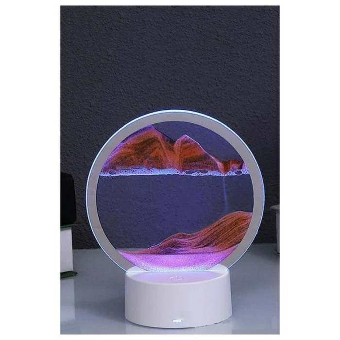 Obiect decorativ pentru birou LightSand Show, tip tablou cu nisip, portocaliu, 16x18.5 cm, Doty®️ [5]