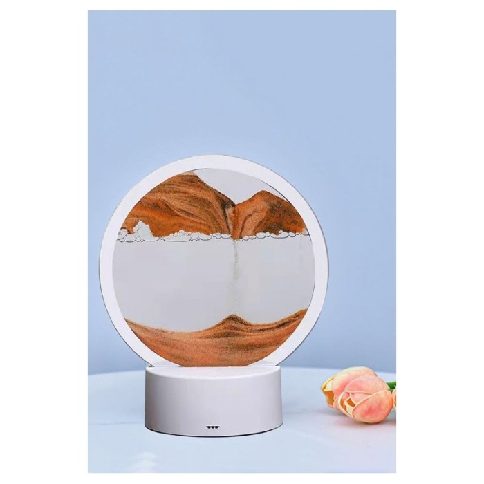 Obiect decorativ pentru birou LightSand Show, tip tablou cu nisip, portocaliu, 16x18.5 cm, Doty®️ [4]