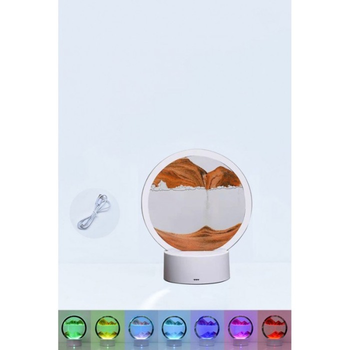 Obiect decorativ pentru birou LightSand Show, tip tablou cu nisip, portocaliu, 16x18.5 cm, Doty®️ [3]