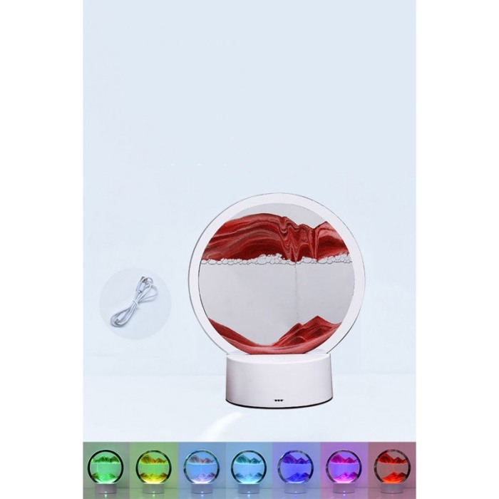 Obiect decorativ pentru birou LightSand Show, tip tablou cu nisip, rosu, 16x18.5 cm, Doty®️ [4]