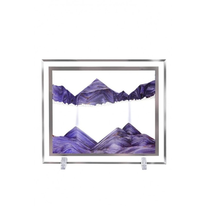 Obiect decorativ pentru birou Scene Sand, tip tablou cu nisip miscator, 3D, forma dreptunghiulara, mov, 30x25 cm [1]