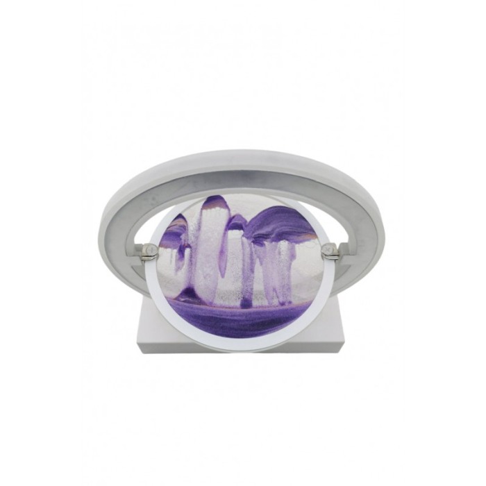Obiect decorativ pentru birou SingSand Doty®, tip tablou cu nisip miscator, 3D, difuzor, bluetooth, lumini, alb/mov, 29x24 cm [6]