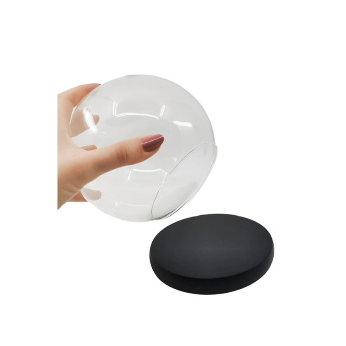 Obiect decorativ Wood Bowl din sticla si lemn, 15x15 cm, transparent [2]