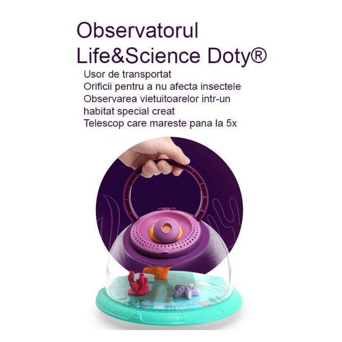 Observator de jucarie pentru insecte si alte vietuitoare Life&Science Doty®, cu telescop 5x, 23x14 cm [5]