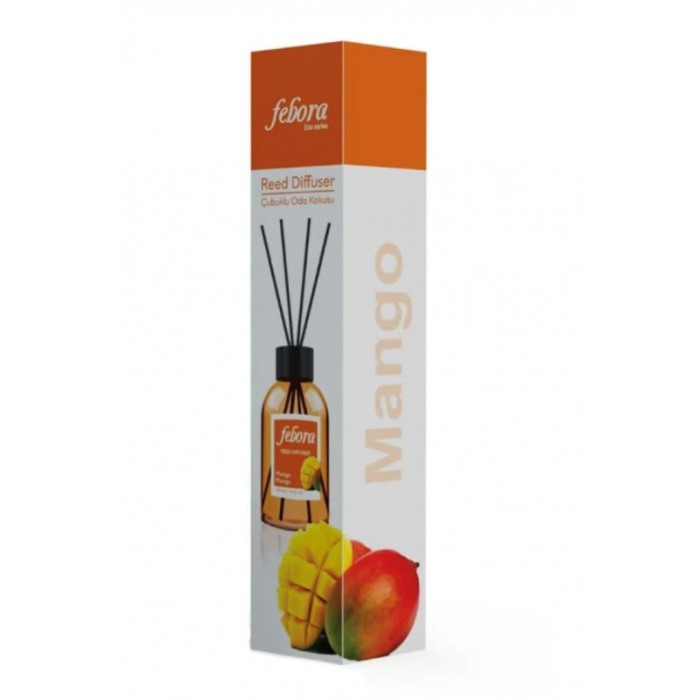 Odorizant de camera Febora Scent, aroma mango, 100 ml, sticla transparenta, betisoare ratan, Doty®️ [4]