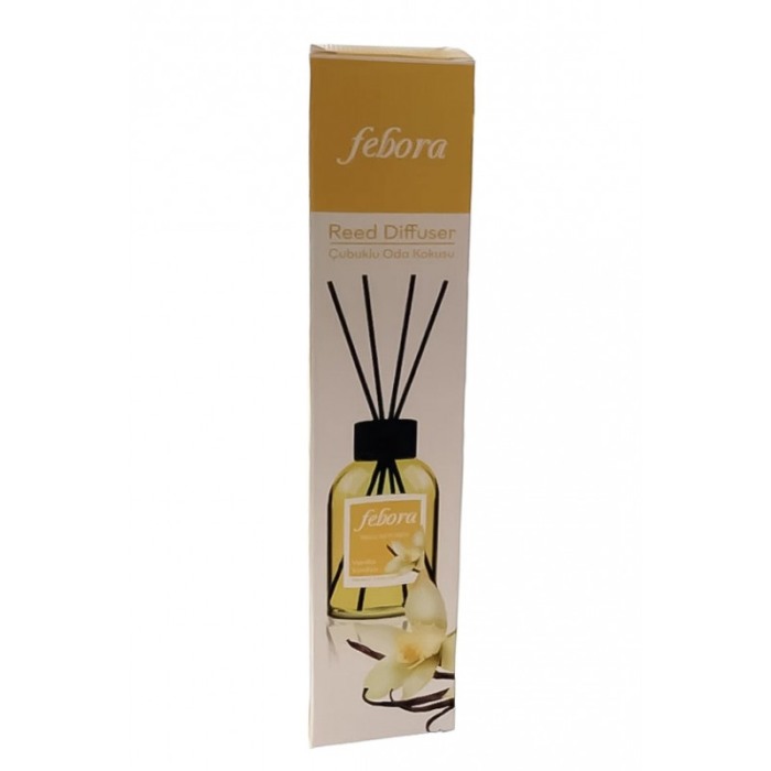 Odorizant de camera Febora Scent, aroma vanilie, 100 ml, sticla transparenta, betisoare ratan, Doty®️ [4]