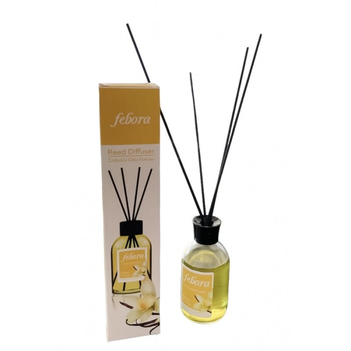 Odorizant de camera Febora Scent, aroma vanilie, 100 ml, sticla transparenta, betisoare ratan, Doty®️ [3]