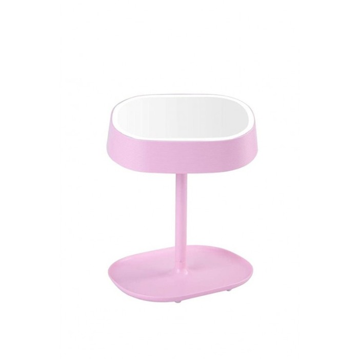 Oglinda cosmetica 2 in 1, oglinda si lampa, cu led si senzor tactil, portabila,pliabila, roz,doty [3]