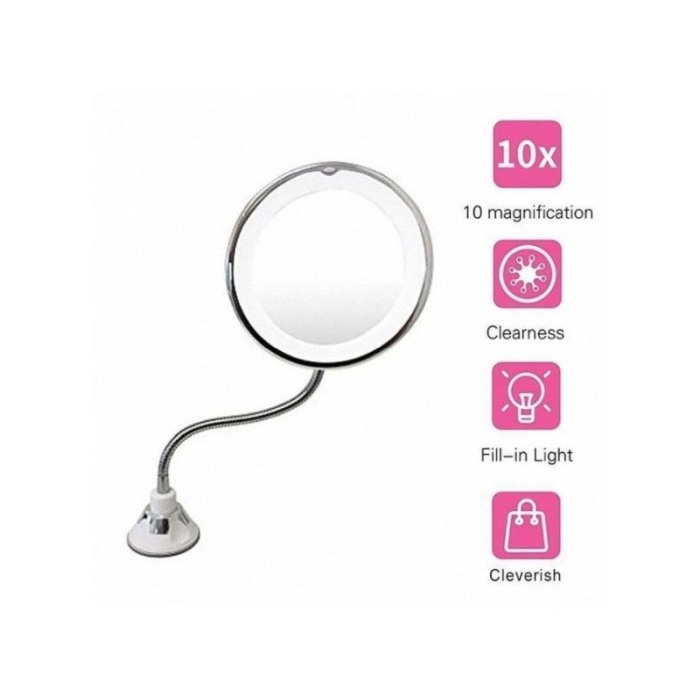 Oglinda cosmetica flexibila cu LED si factor marire 10x [2]