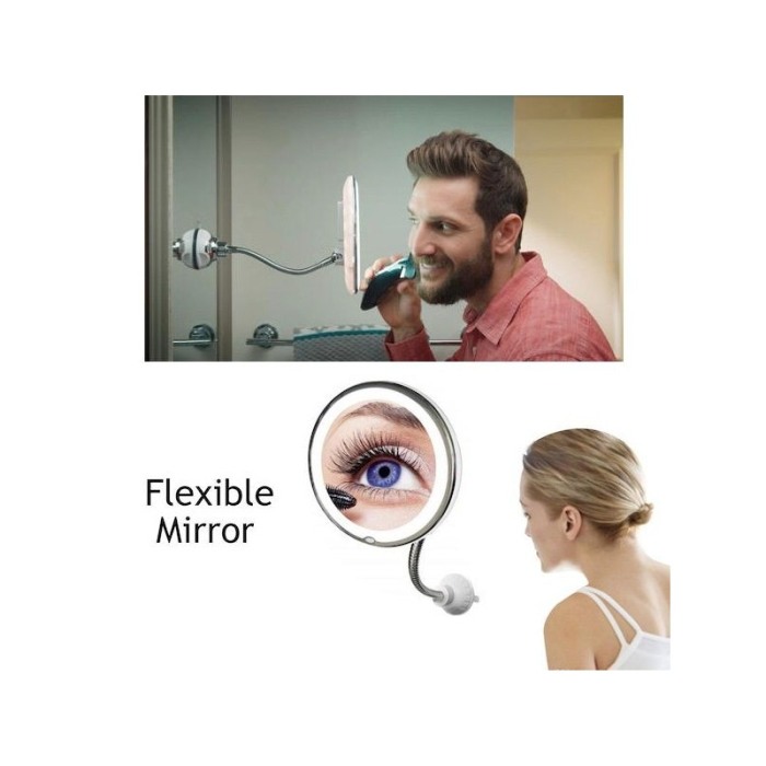 Oglinda cosmetica flexibila cu LED si factor marire 10x [5]