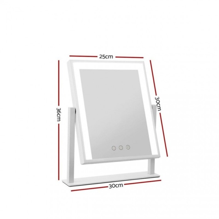 Oglinda de machiaj Hollywood Shine, cu suport, LED , lumina calda si rece, intensificator lumina, 30 cm [2]