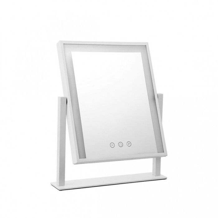 Oglinda de machiaj Hollywood Shine, cu suport, LED , lumina calda si rece, intensificator lumina, 30 cm [5]