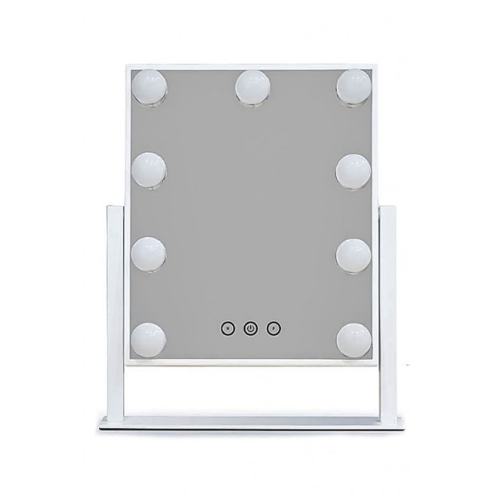 Oglinda Hollywood machiaj cu suport, luminata cu 9 LED-uri, modul 3 culori, intensificator lumina, 30 cm, Doty® [9]