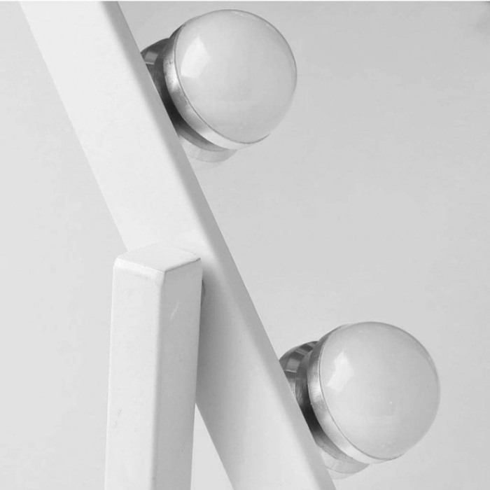 Oglinda Hollywood machiaj cu suport, luminata cu 9 LED-uri, modul 3 culori, intensificator lumina, 30 cm, Doty® [5]